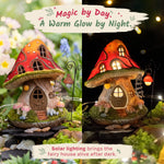 Magical Mushroom Fairy Garden Set — Solar Fairy House with 20+ Pieces