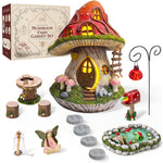 Magical Mushroom Fairy Garden Set — Solar Fairy House with 20+ Pieces