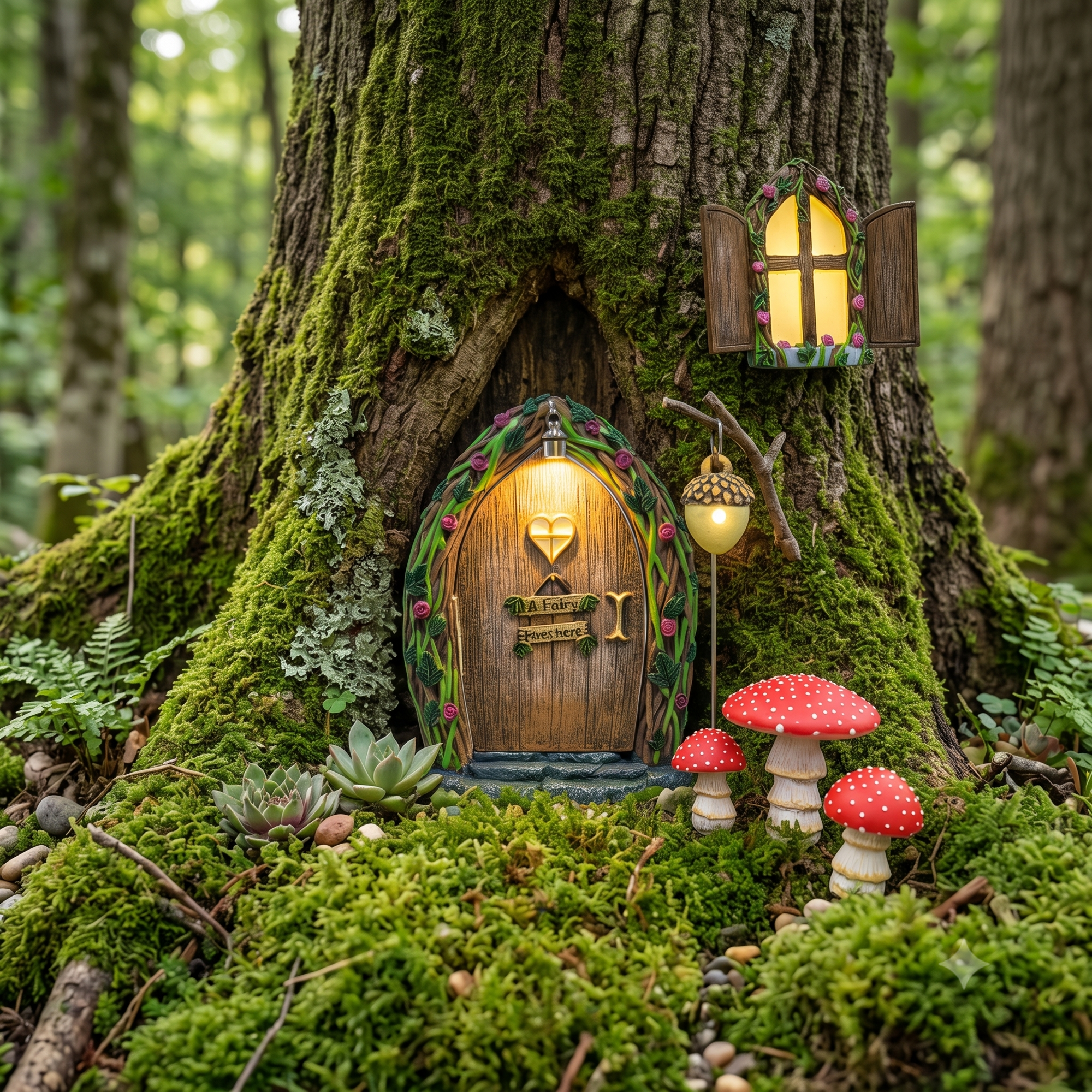 Fairy Door & Glow Mushroom Garden Bundle